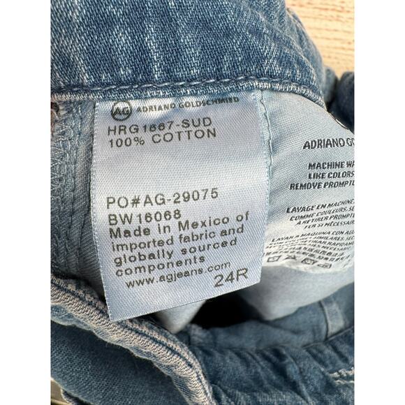 AG Adriano Goldschmied The Carly Pintuck Wide Leg Jeans Womens 24 Blue - Picture 9 of 13